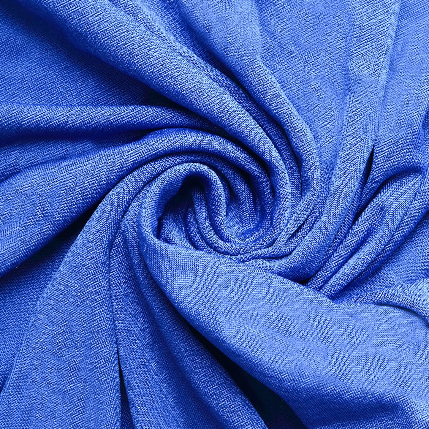 Set of 5 royal blue stretchable pedestal stand covers.