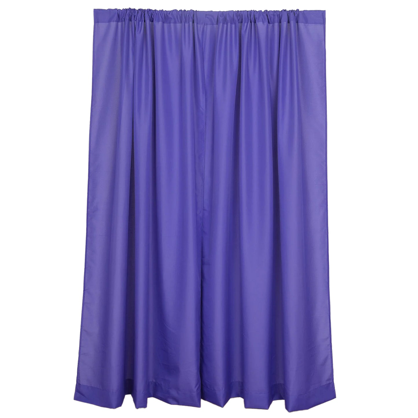 Purple polyester backdrop drape curtains with rod pockets, 5ftx8ft, 2 pack.