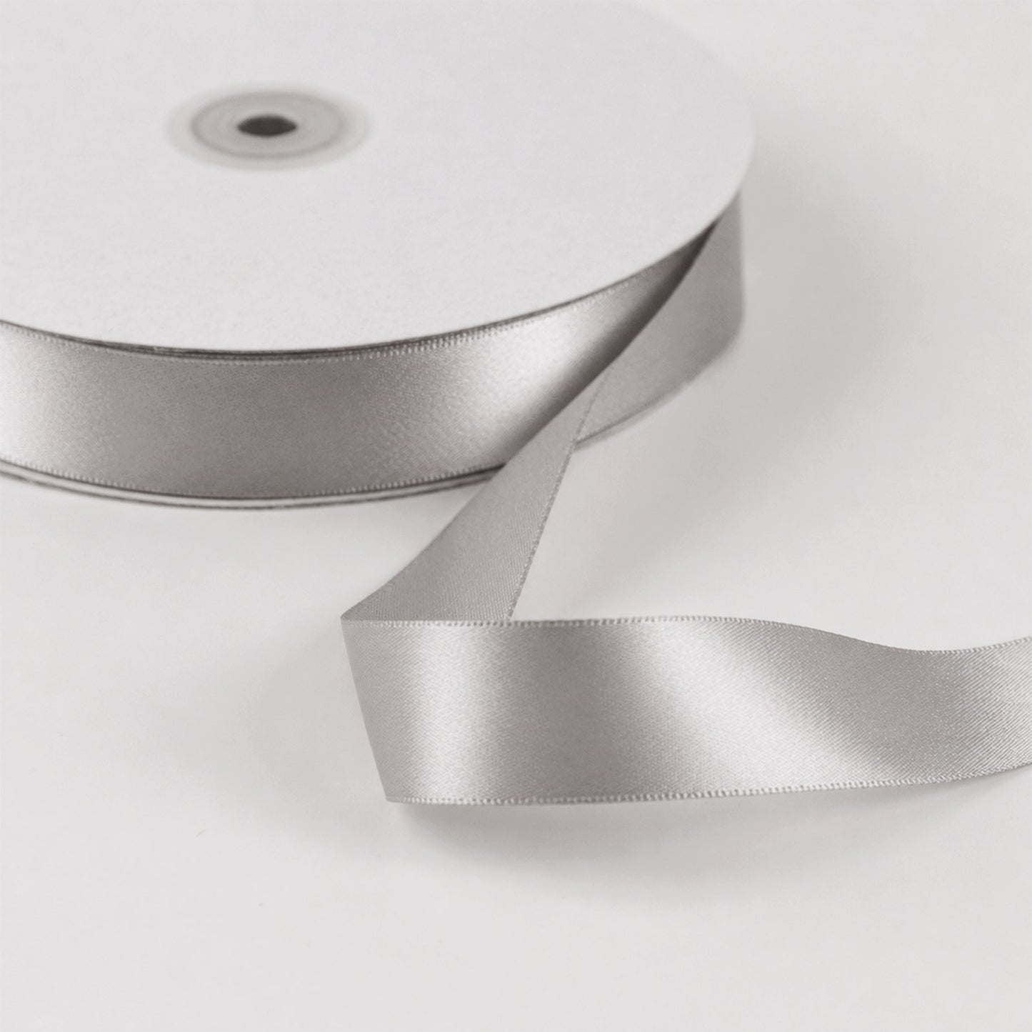 Single Face Satin Ribbon Roll Silver 1" x 100 Yards Decorative Craft Ribbon