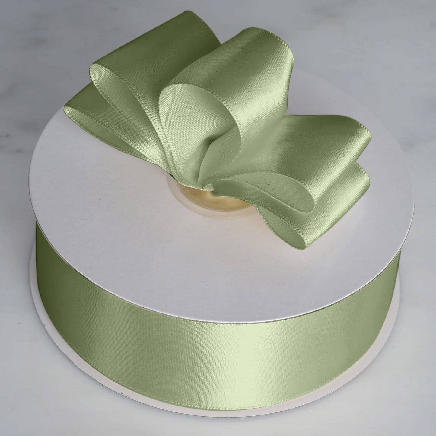 50 Yards 1.5" Sage Green Single Face Decorative Satin Ribbon
