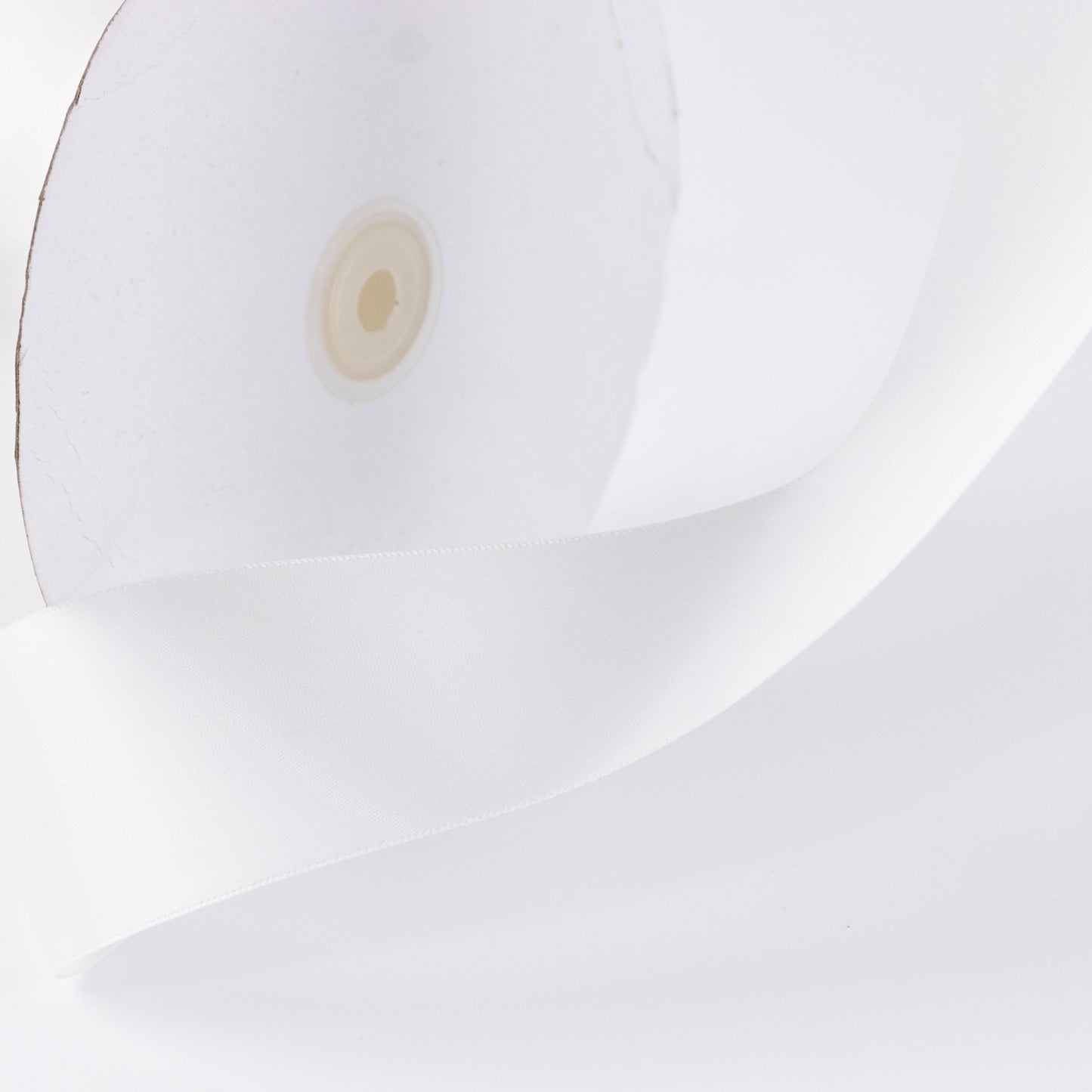 Single Face Satin Ribbon Roll White 2" x 100 Yards Decorative Craft Ribbon