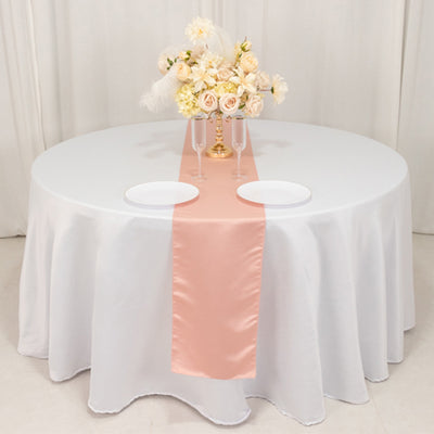 Sophisticated Dusty Rose Seamless Lamour Satin Table Runner 12"x108" Sophisticated Dusty Rose Seamless Lamour Satin Table Runner 12"x108"