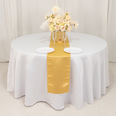Sophisticated Champagne Seamless Lamour Satin Table Runner 12"x108" Sophisticated Champagne Seamless Lamour Satin Table Runner 12"x108"