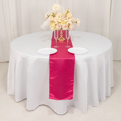 Sophisticated Fuchsia Seamless Lamour Satin Table Runner 12"x108" Sophisticated Fuchsia Seamless Lamour Satin Table Runner 12"x108"