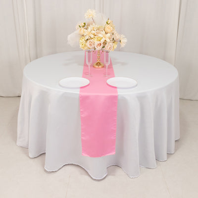 Sophisticated Pink Seamless Lamour Satin Table Runner 12"x108" Sophisticated Pink Seamless Lamour Satin Table Runner 12"x108"