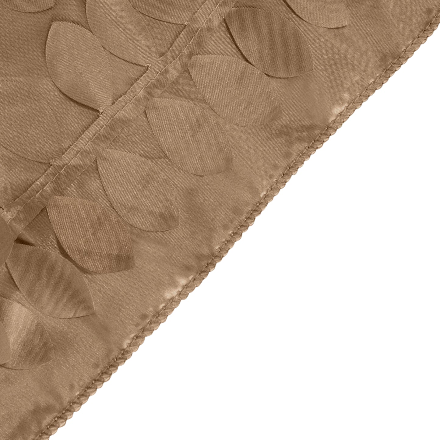 Taupe 3D leaf petal taffeta fabric table runner #whtbkgd