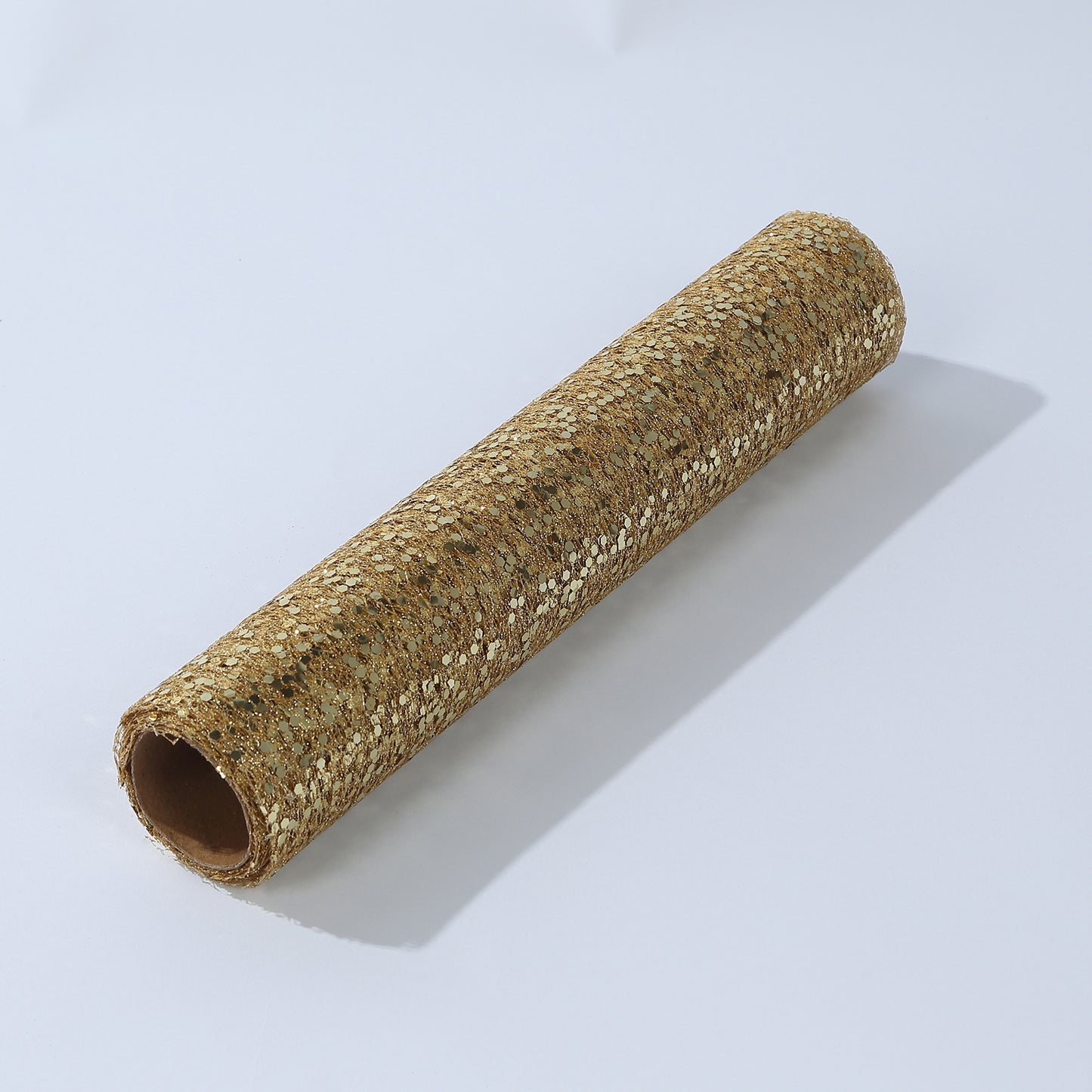 Metallic gold glitter table runner for elegant event decoration.