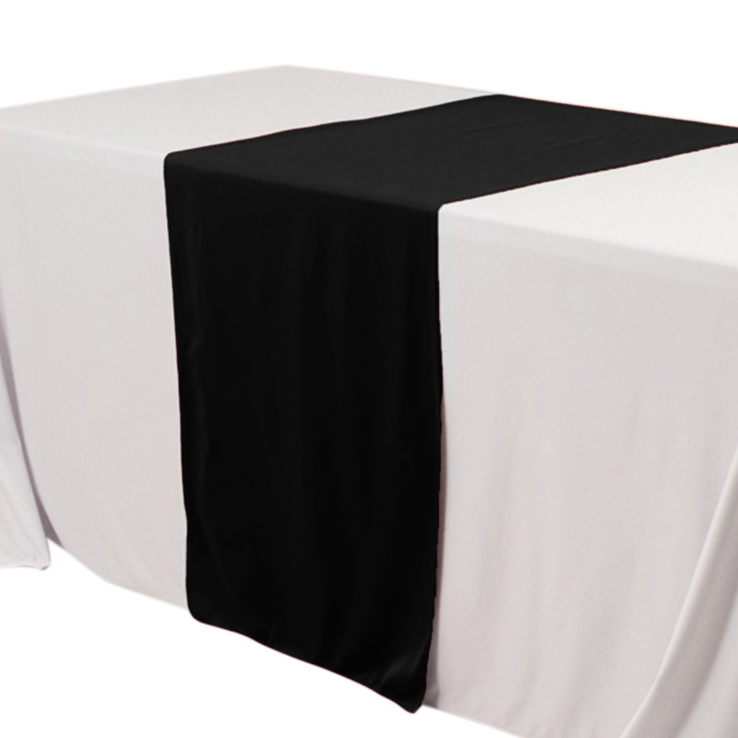 24"x72" Black Wide Polyester Table Runner, Trade Show Table Runner