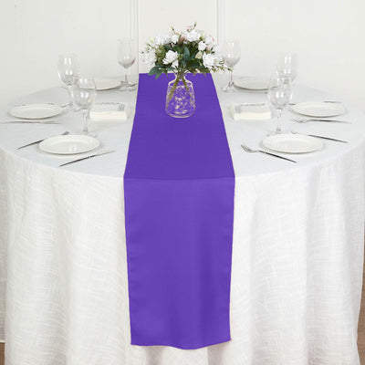 Elevate Your Event with the Purple Polyester Table Runner Elevate Your Event with the Purple Polyester Table Runner