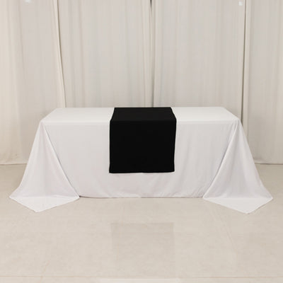 Premium Black Wide Polyester Table Runner Premium Black Wide Polyester Table Runner