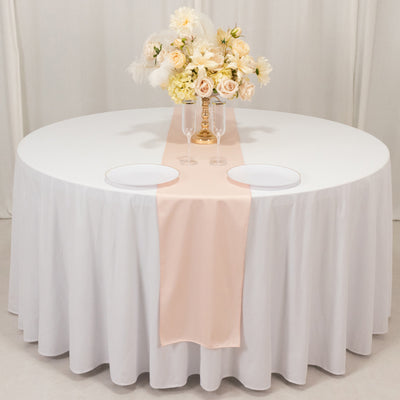 Elegant Blush Scuba Polyester Table Runner Elegant Blush Scuba Polyester Table Runner