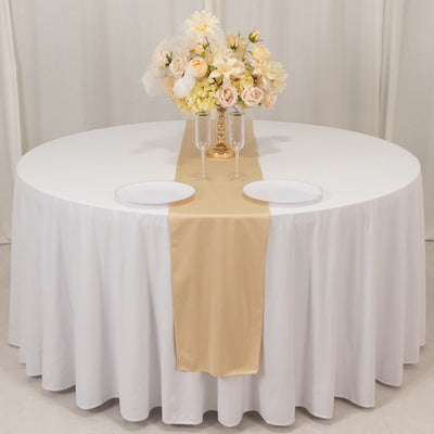 Elegant Beige Scuba Polyester Table Runner Elegant Beige Scuba Polyester Table Runner