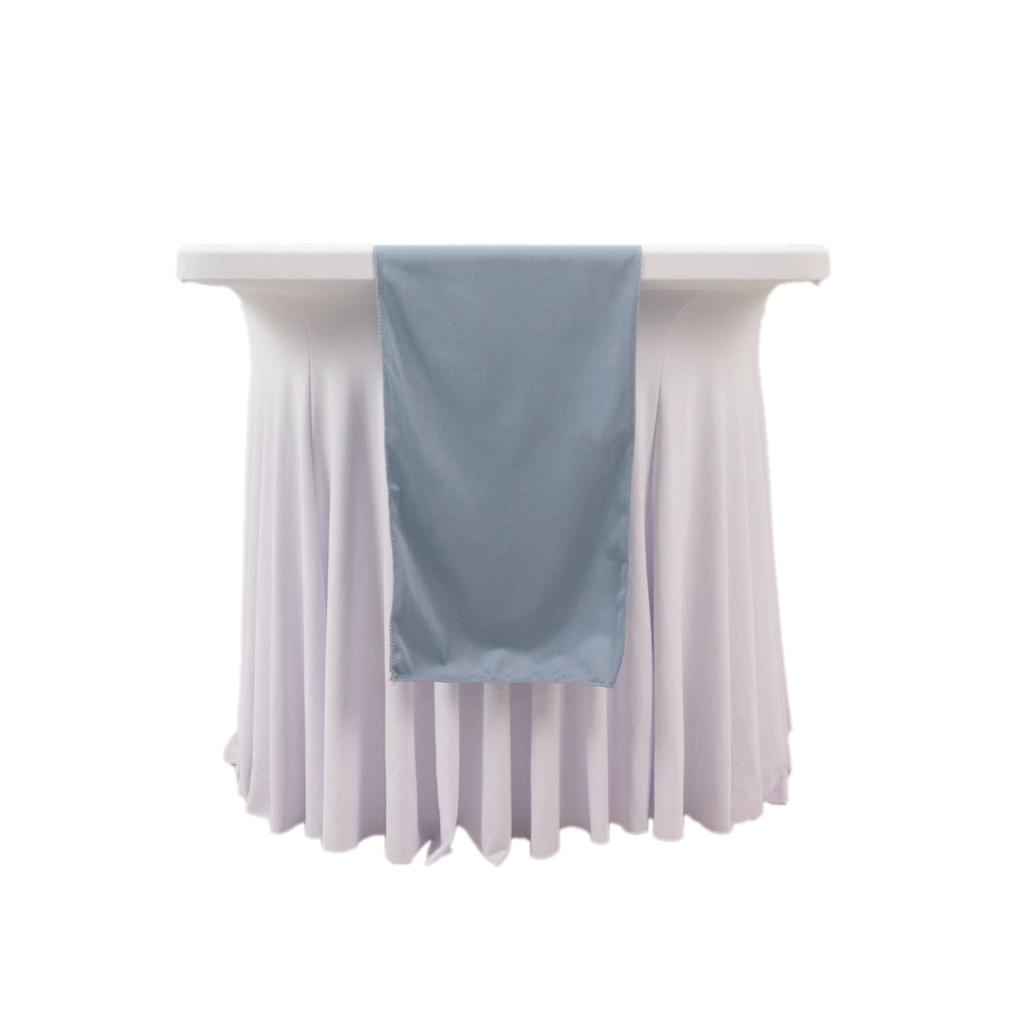 Dusty Blue Scuba Polyester Table Runner, Wrinkle Free Table Linen - 12"x108"
