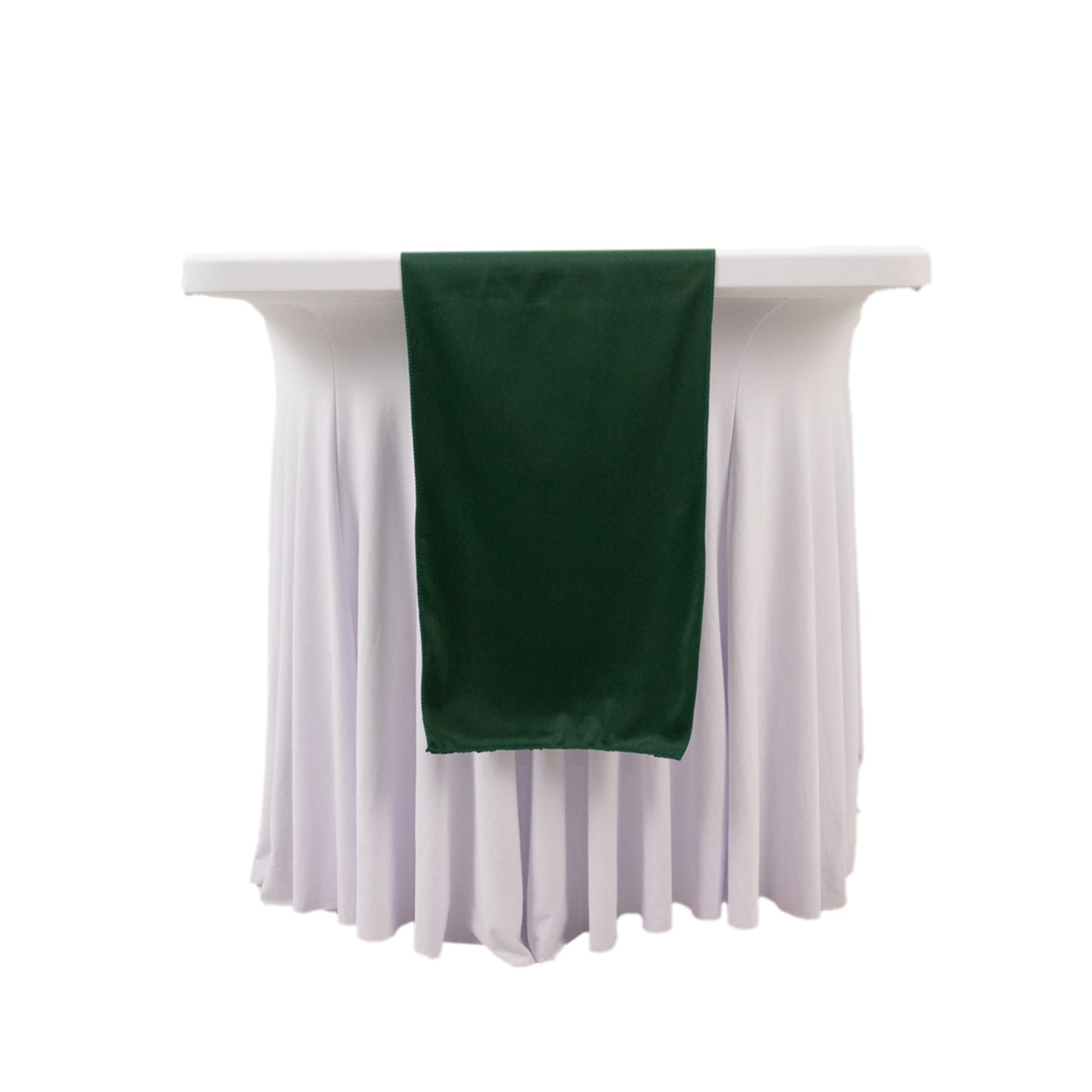 Hunter Emerald Green Scuba Polyester Table Runner, Wrinkle Free Table Linen - 12"x108"