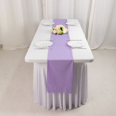 Elegant Lavender Lilac Scuba Polyester Table Runner Elegant Lavender Lilac Scuba Polyester Table Runner