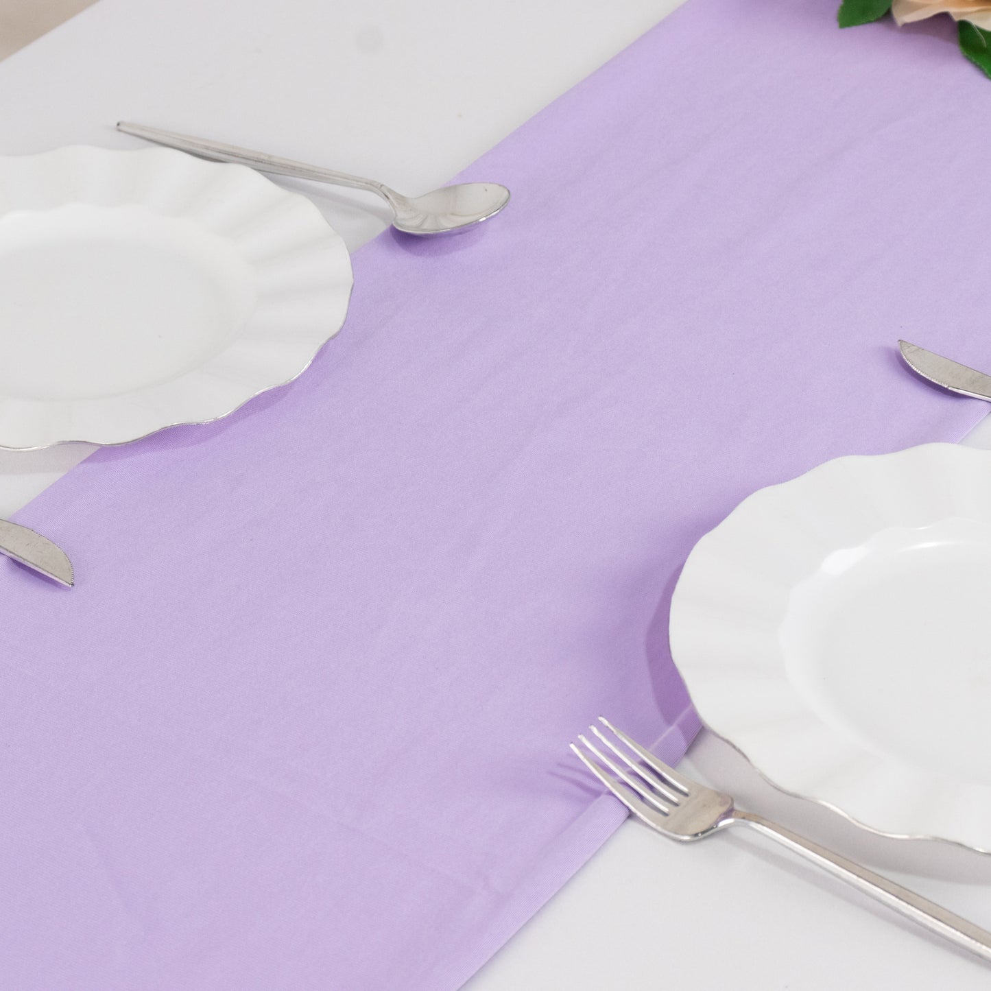 Lavender Lilac Scuba Polyester Table Runner, Wrinkle Free Table Linen - 12"x108"