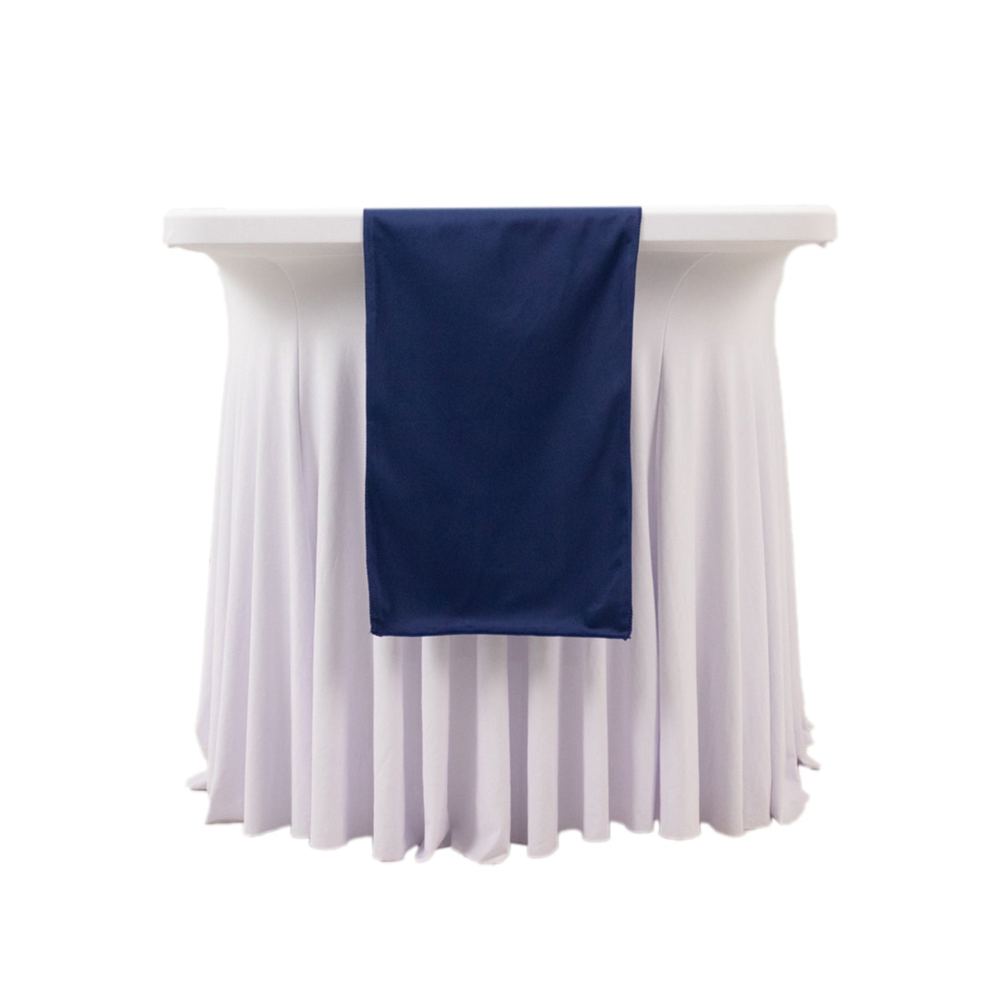 Navy Blue Scuba Polyester Table Runner, Wrinkle Free Table Linen - 12"x108"
