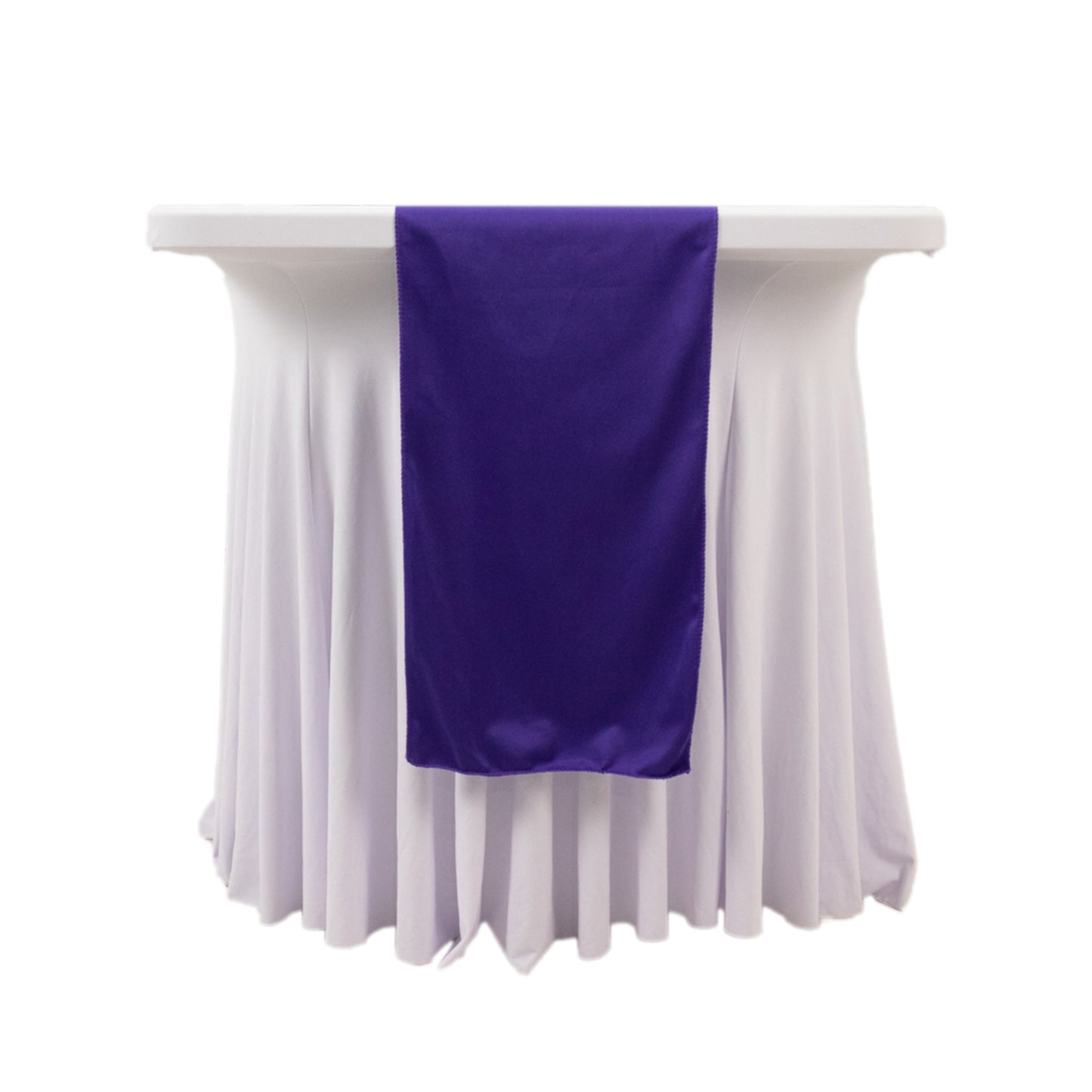 Purple Scuba Polyester Table Runner, Wrinkle Free Table Linen - 12"x108"