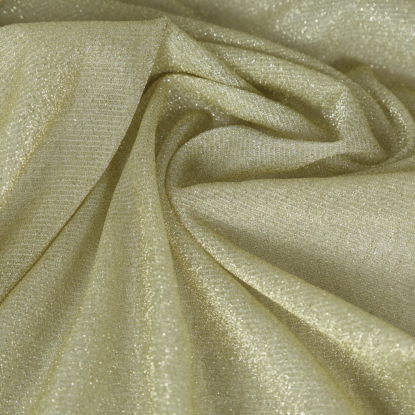 Champagne sparkling glitter gauze table runner, reusable and wrinkle-free.