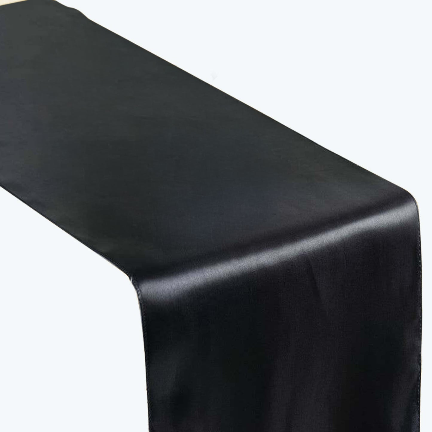 12"x108" Black Satin Table Runner