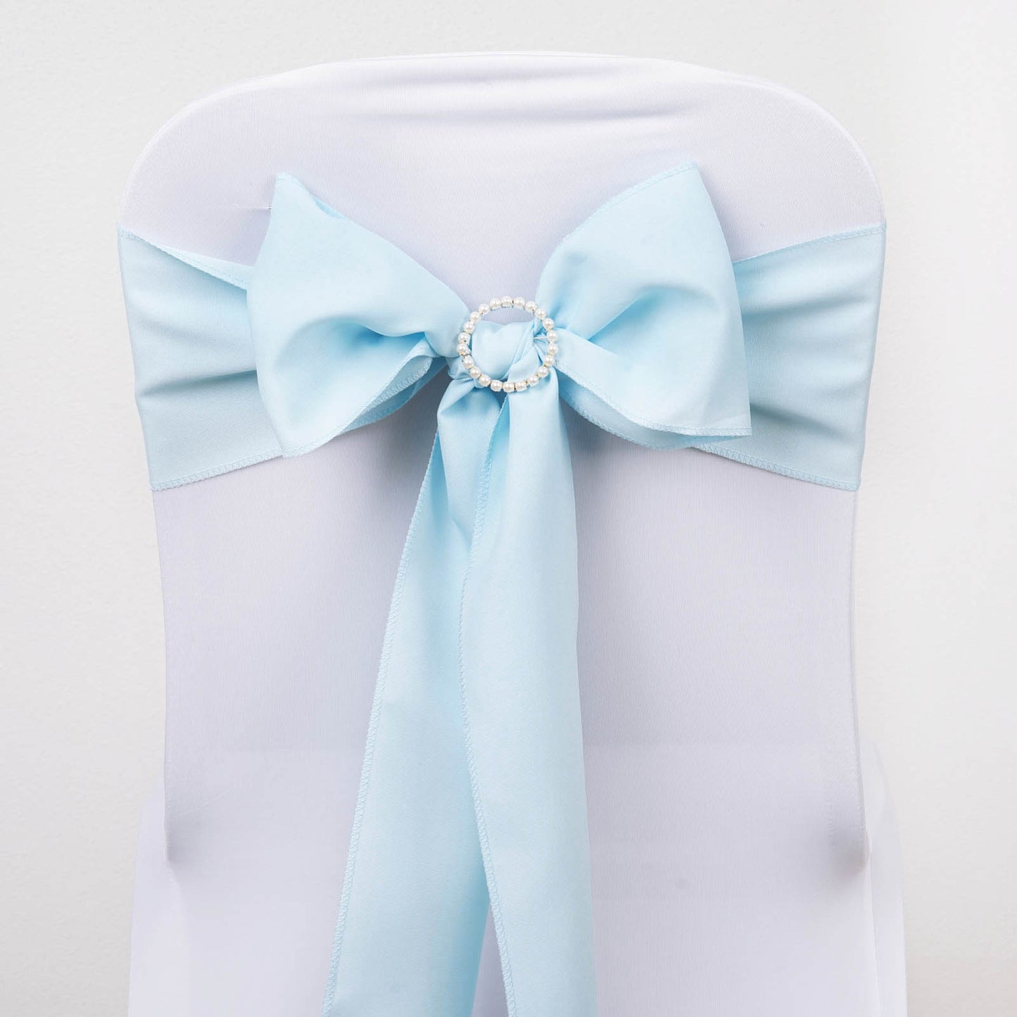 5 Pack | Light Blue Polyester Chair Sashes | 6" x 108"