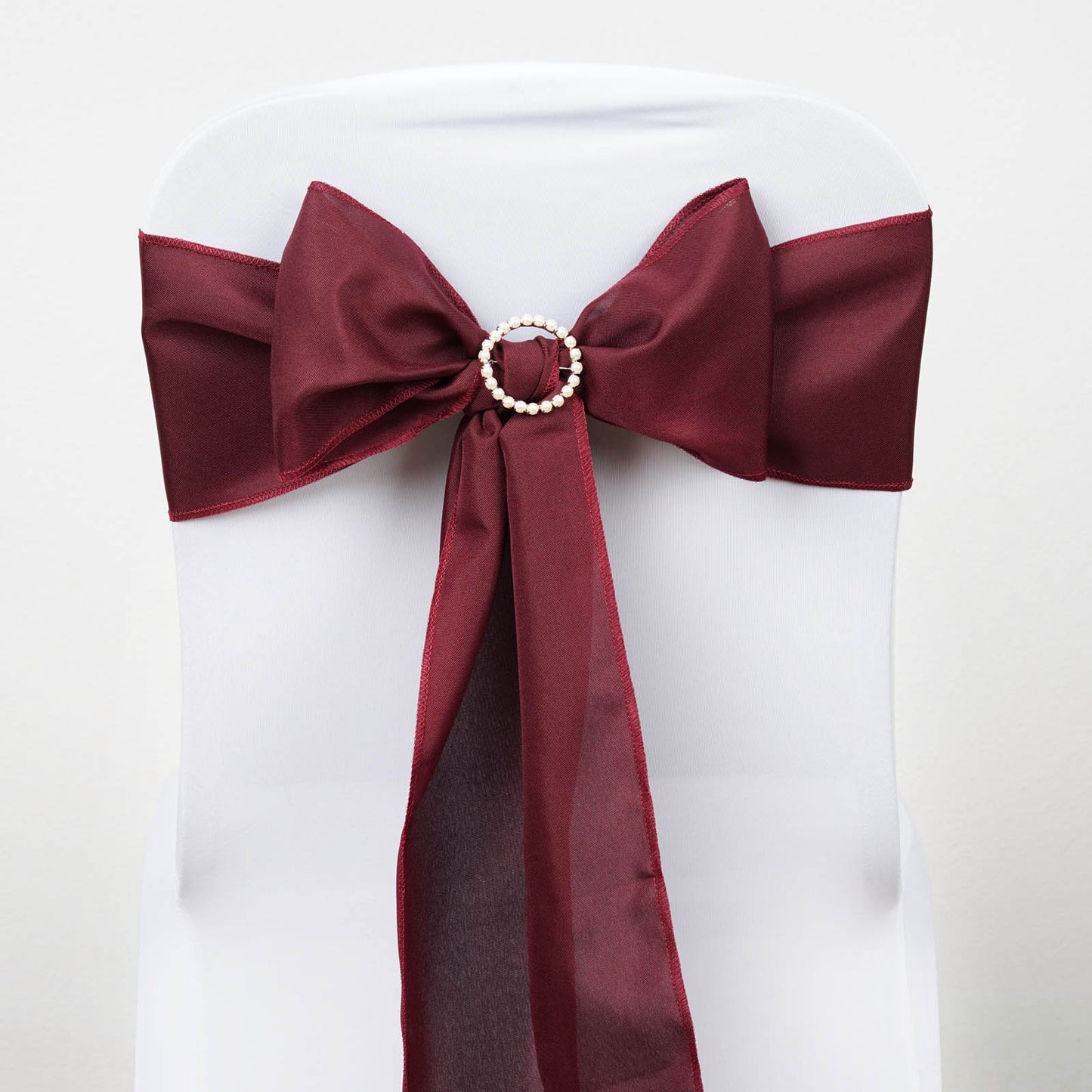 5 Pack | Burgundy Polyester Chair Sashes | 6" x 108"