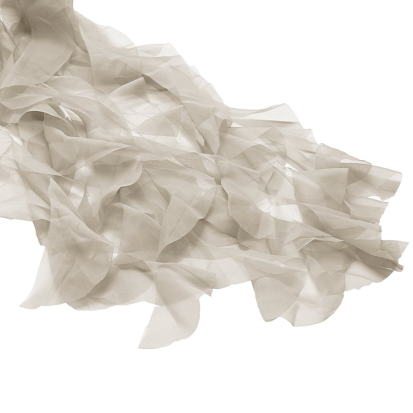 Beige Chiffon Curly Chair Sash