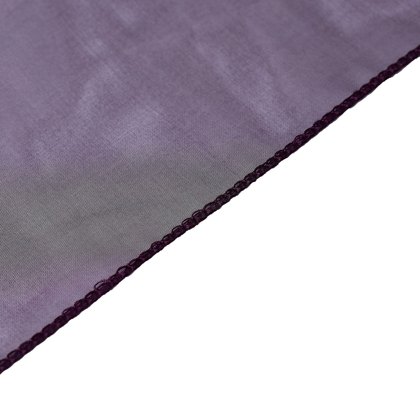 Ruffled Hooded Willow Chiffon Chair Sashes In Eggplant