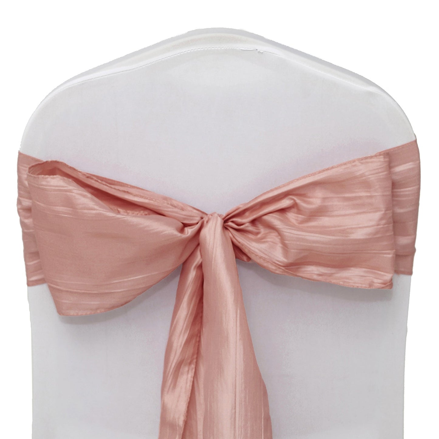 Chair Sashes In Dusty Rose 6 Inch By 106 Inch Accordion Crinkle Taffeta Metallic