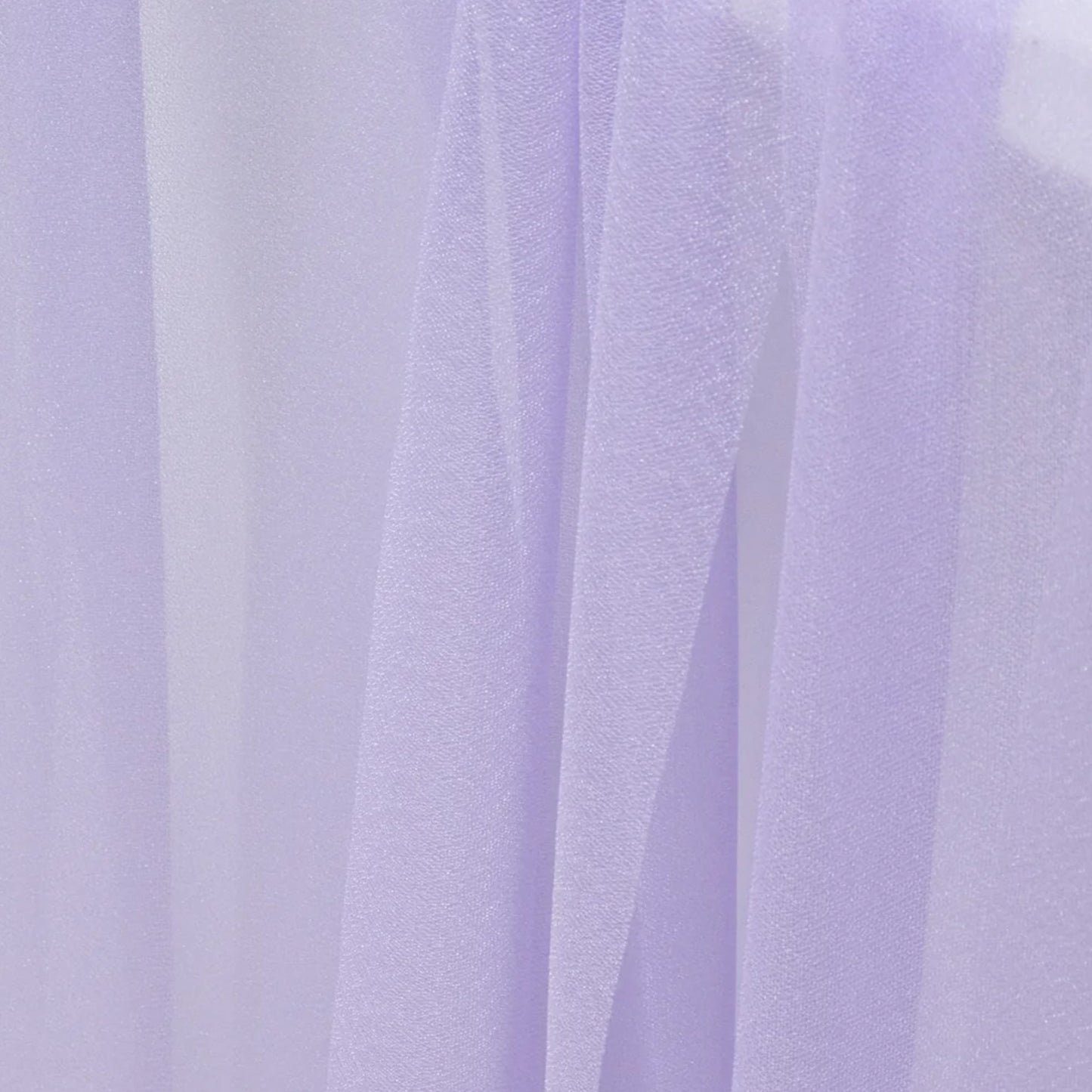 Lavender sheer chair drape decor with shimmer sash. #whtbkgd