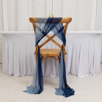 20-Pack Sheer Chair Sash in Navy Blue & Dusty Blue 20-Pack Sheer Chair Sash in Navy Blue & Dusty Blue