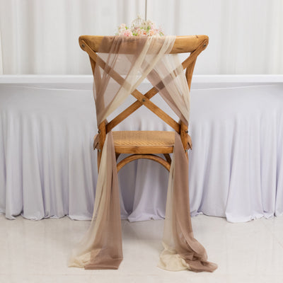 20-Pack Sheer Chair Sash in Taupe & Beige 20-Pack Sheer Chair Sash in Taupe & Beige