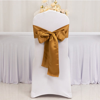 Luxurious Gold Lamour Satin Chair Sashes Luxurious Gold Lamour Satin Chair Sashes