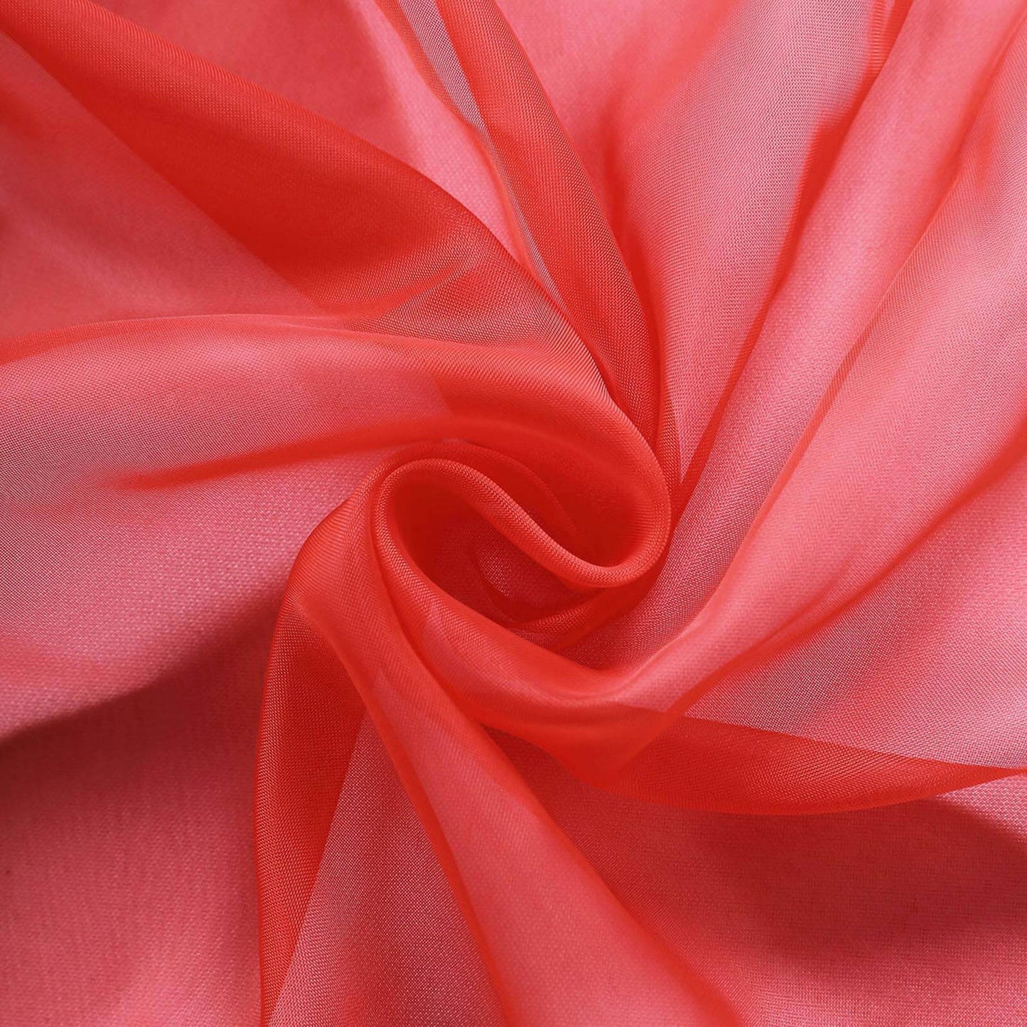 Sheer coral organza chair sashes for weddings, 20 pack, 6"x108".