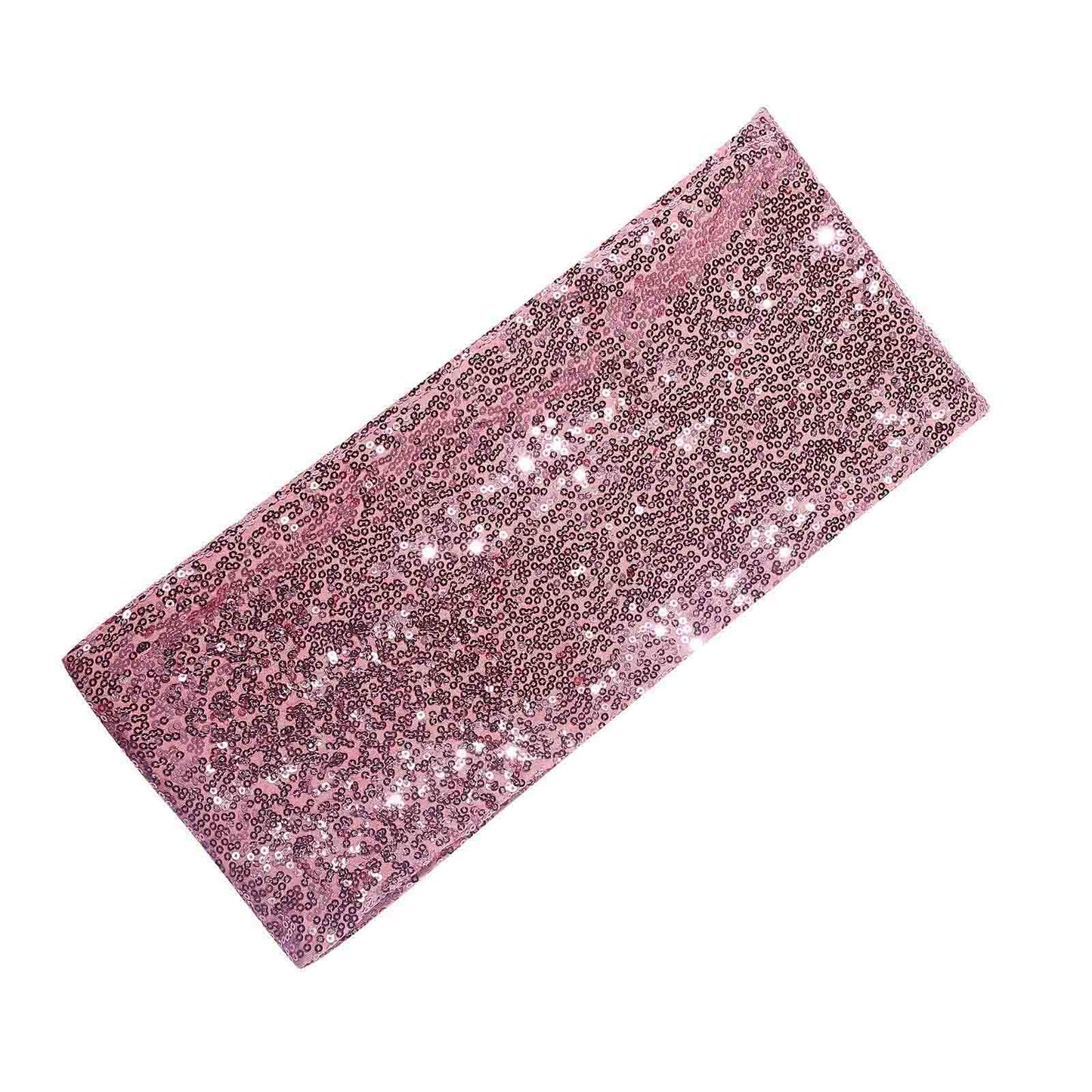 5 Pack Rose Gold Sequin Spandex Chair Sashes 6"x15"