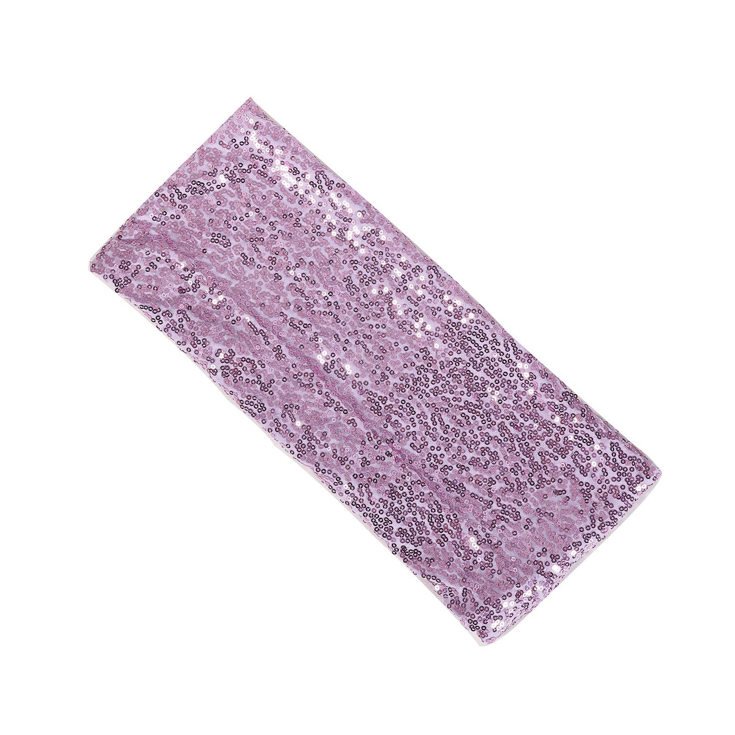 5 Pack | Lavender Lilac 6"x15" Sequin Spandex Chair Sashes, Stretch Fitted Chair Sashes