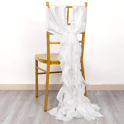 Sophisticated Elegance with White Curly Willow Sashes Sophisticated Elegance with White Curly Willow Sashes