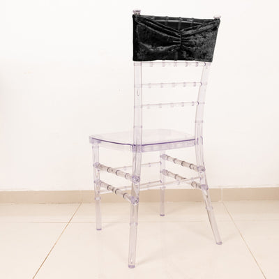 Ruffled Black Velvet Chair Sashes for a Dramatic Effect Ruffled Black Velvet Chair Sashes for a Dramatic Effect