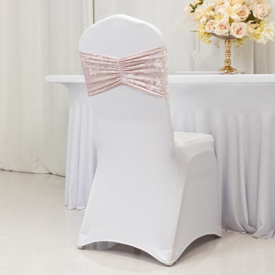 Blush Crushed Velvet Chair Sashes Blush Crushed Velvet Chair Sashes