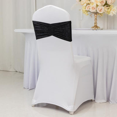 Black Crushed Velvet Chair Sashes Black Crushed Velvet Chair Sashes