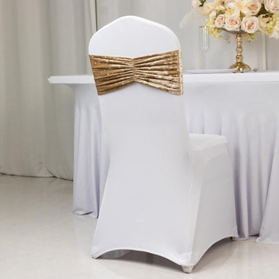 Champagne Crushed Velvet Chair Sashes Champagne Crushed Velvet Chair Sashes