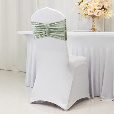 Sage Green Crushed Velvet Chair Sashes Sage Green Crushed Velvet Chair Sashes