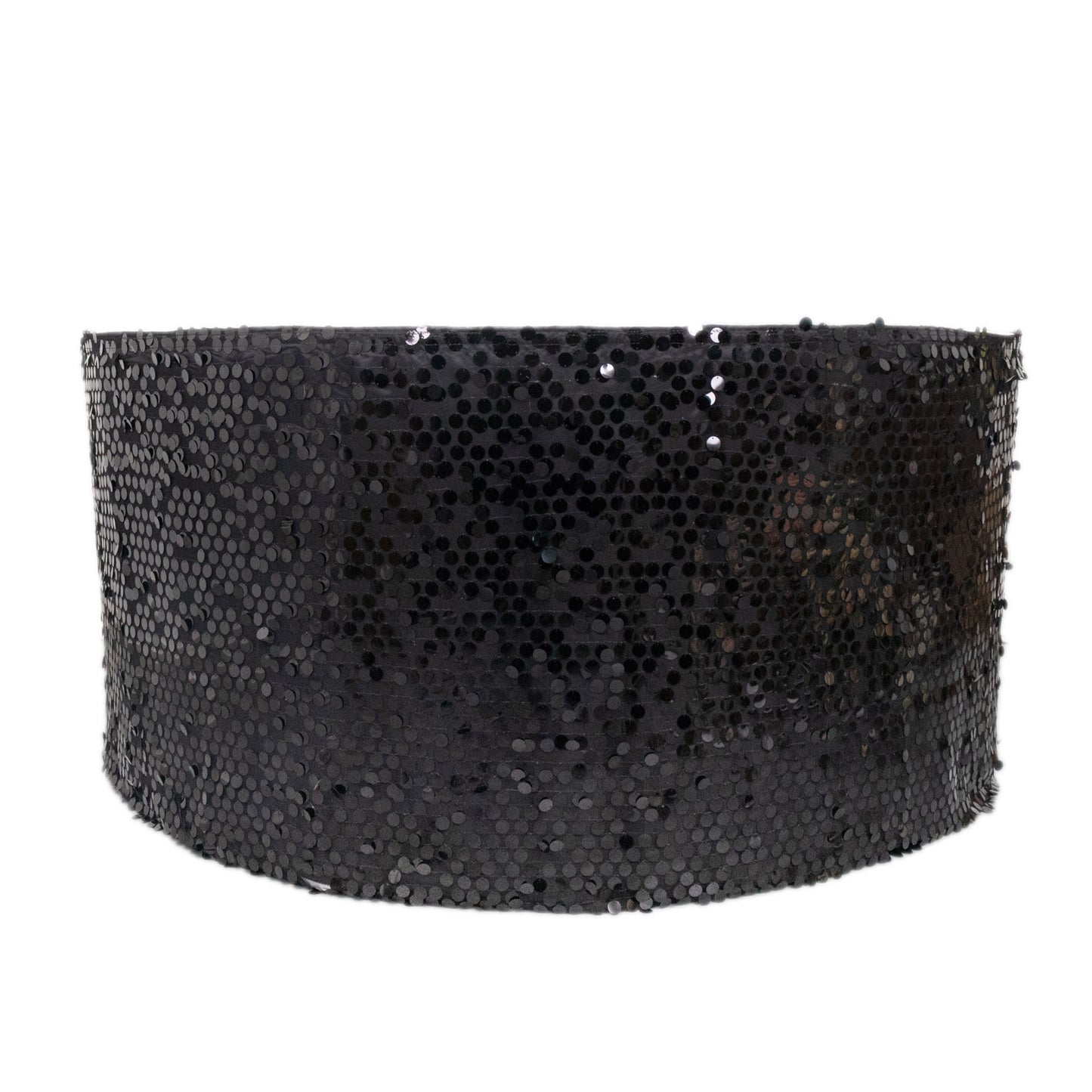 21ft black sequin dual layered satin table skirt