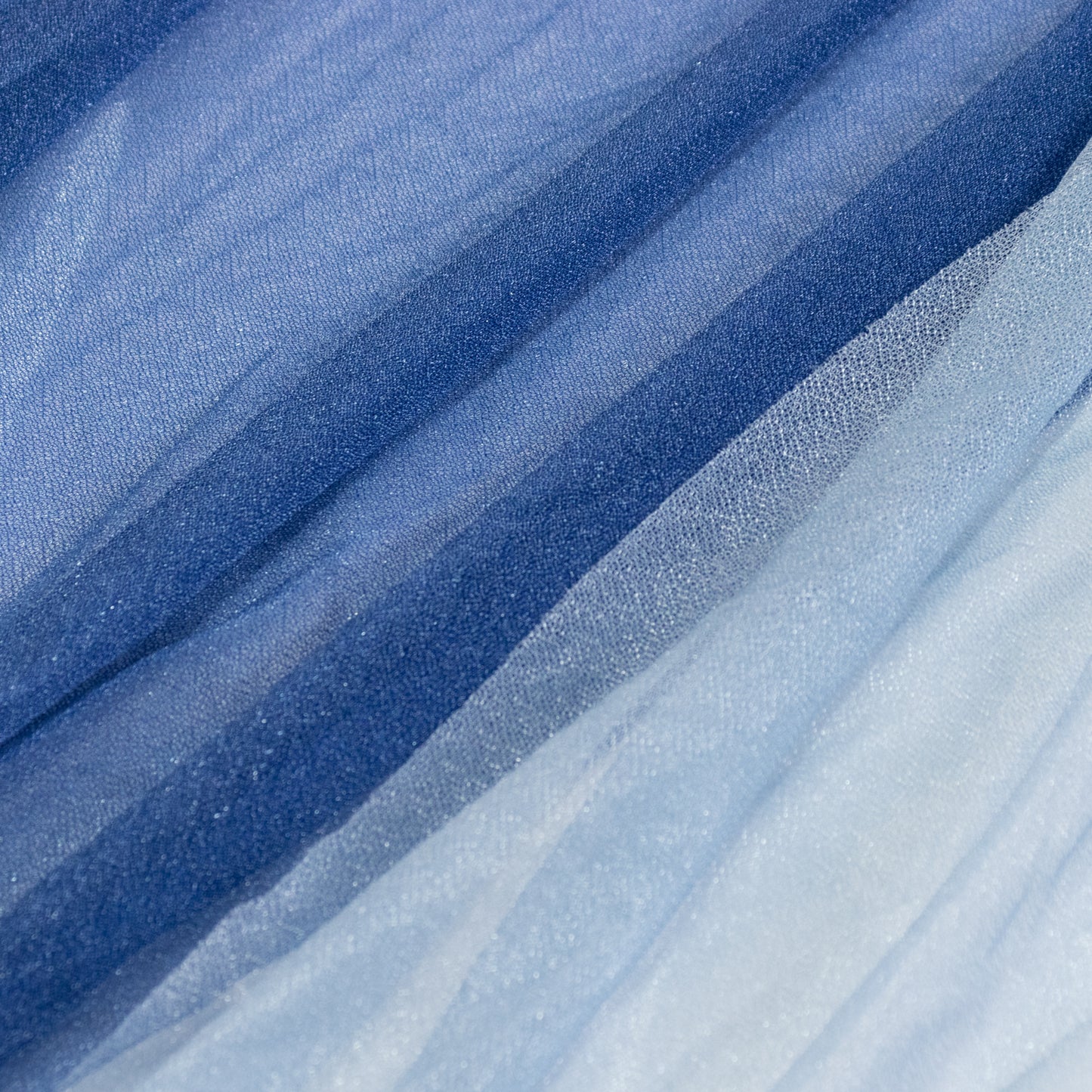 Navy blue and dusty blue sheer pleated ruffle table skirting. #whtbkgd