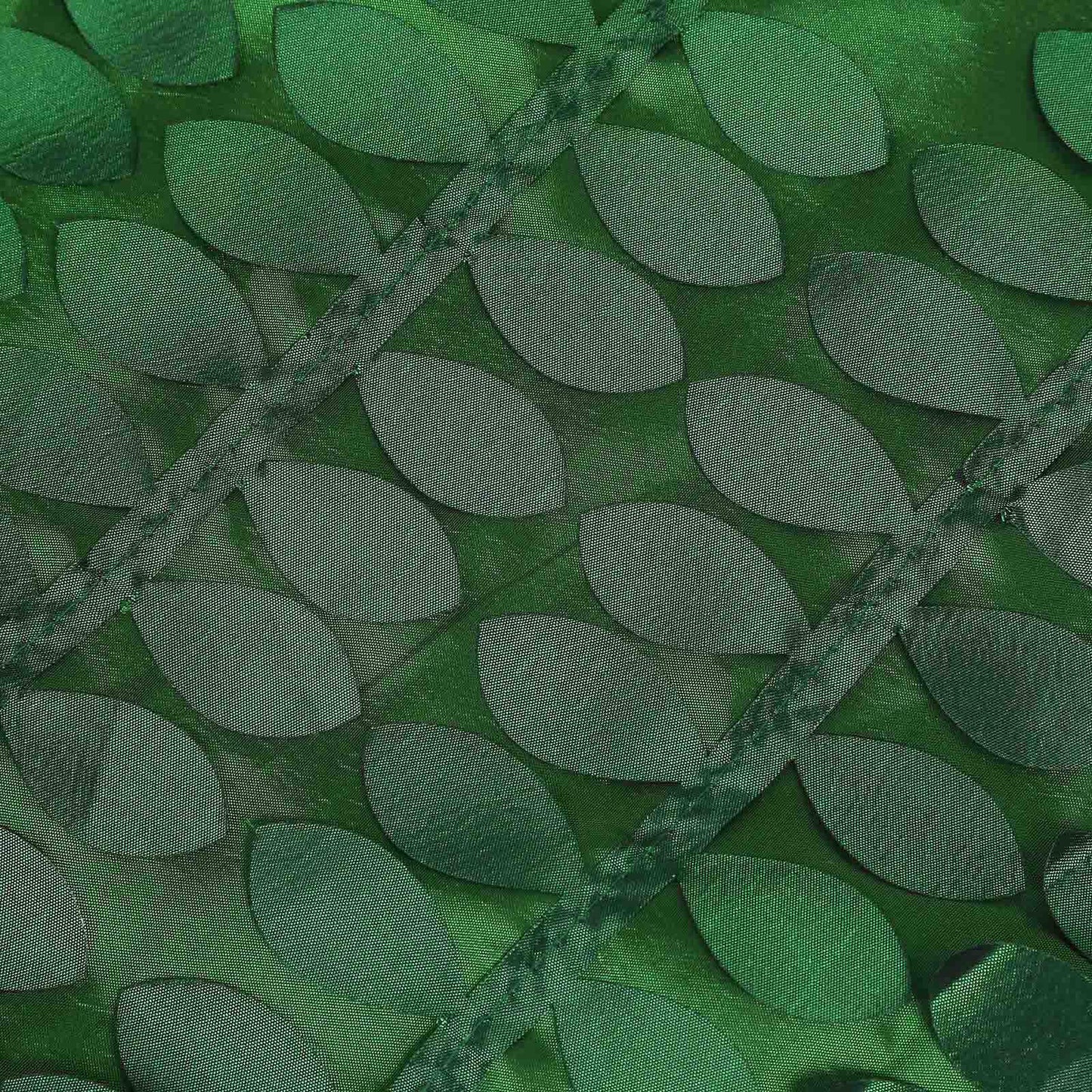 14ft green 3D leaf petal taffeta fabric table skirt