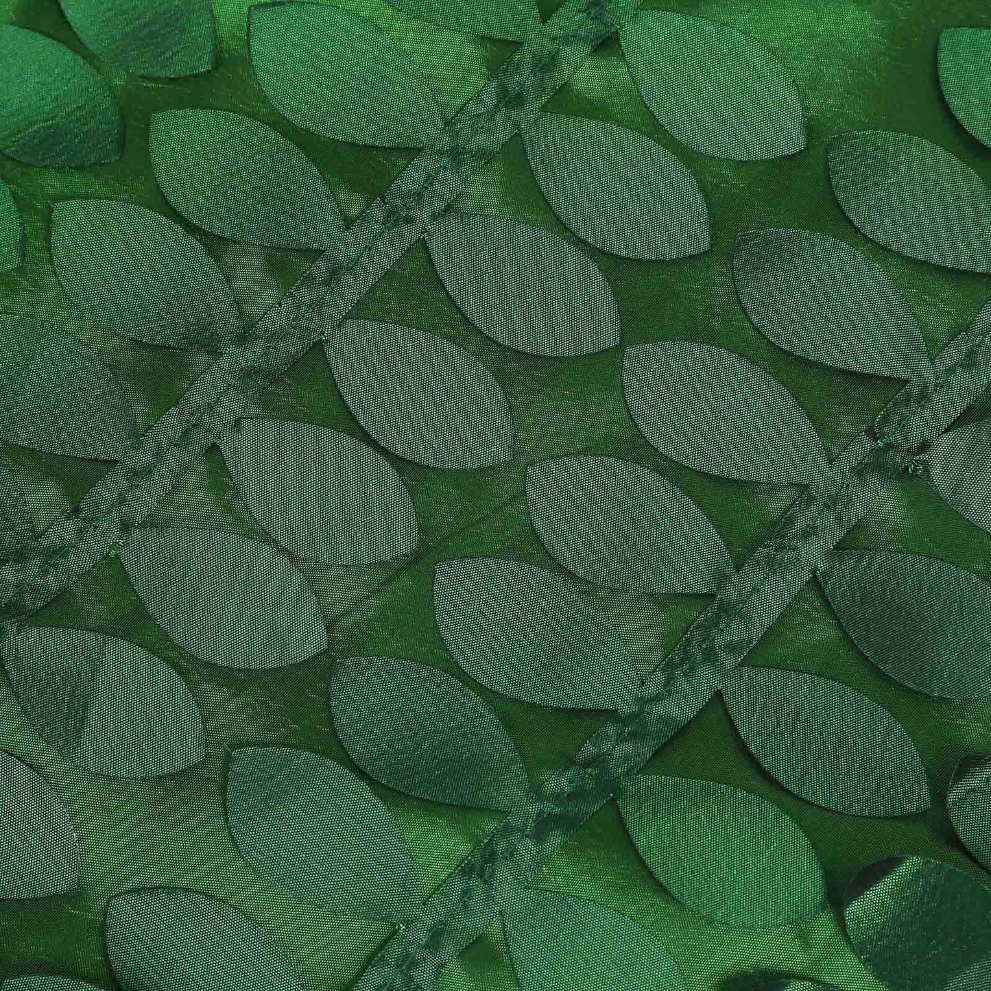 21ft green 3D leaf petal taffeta fabric table skirt