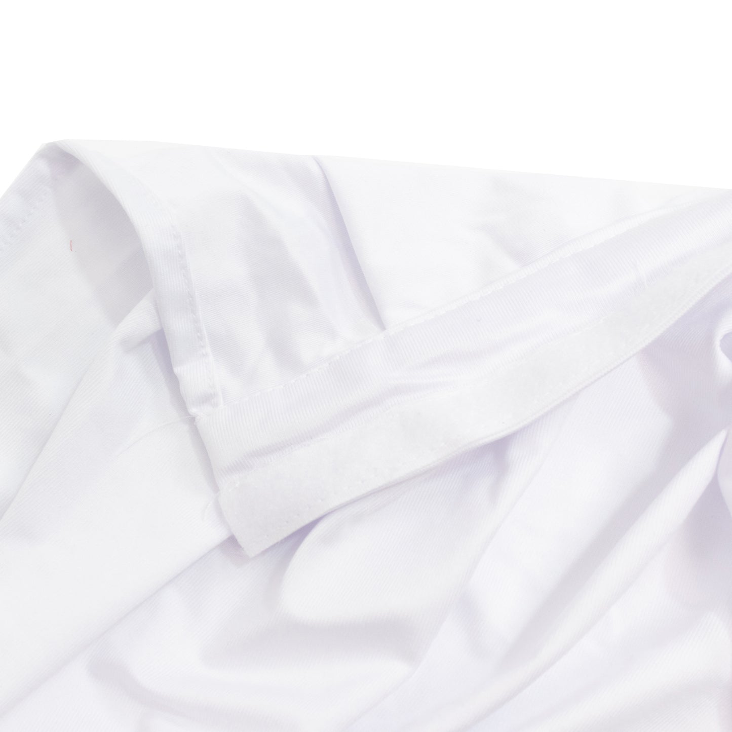 Portable Scuba Stage Skirt White Shirred Pleated Stage Cover for Wedding & Event Platforms - Wrinkle