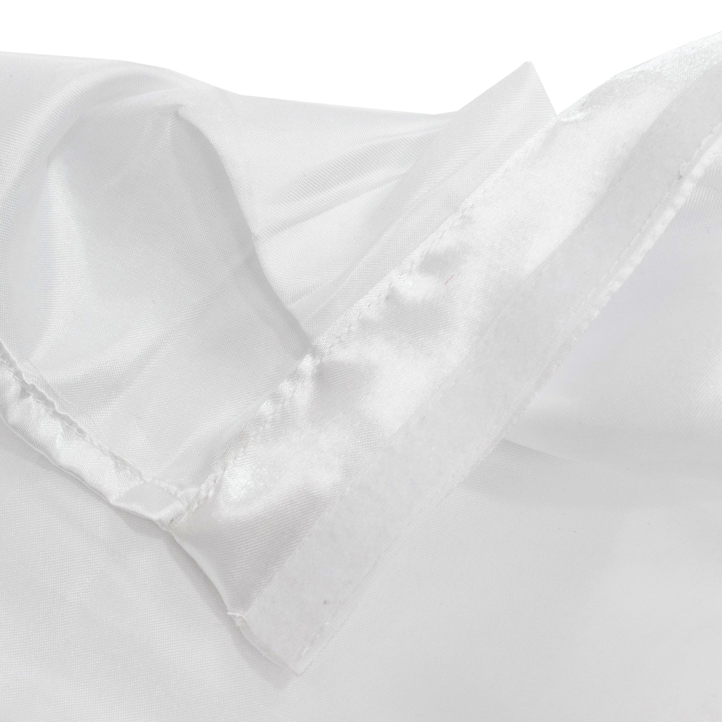 Portable Satin Stage Skirt White Shirred Pleated Stage Cover for Wedding & Event Platforms - 36"x20f