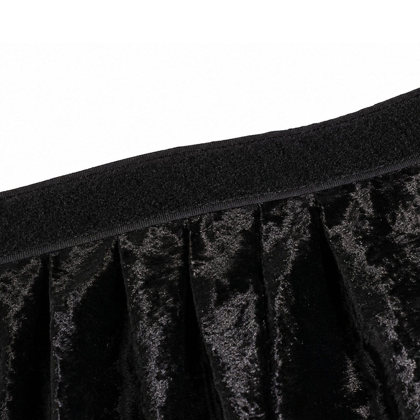 Portable Stage Skirting Crushed Velvet Black Shirred Pleat Cover for Wedding & Event Platforms - 24"