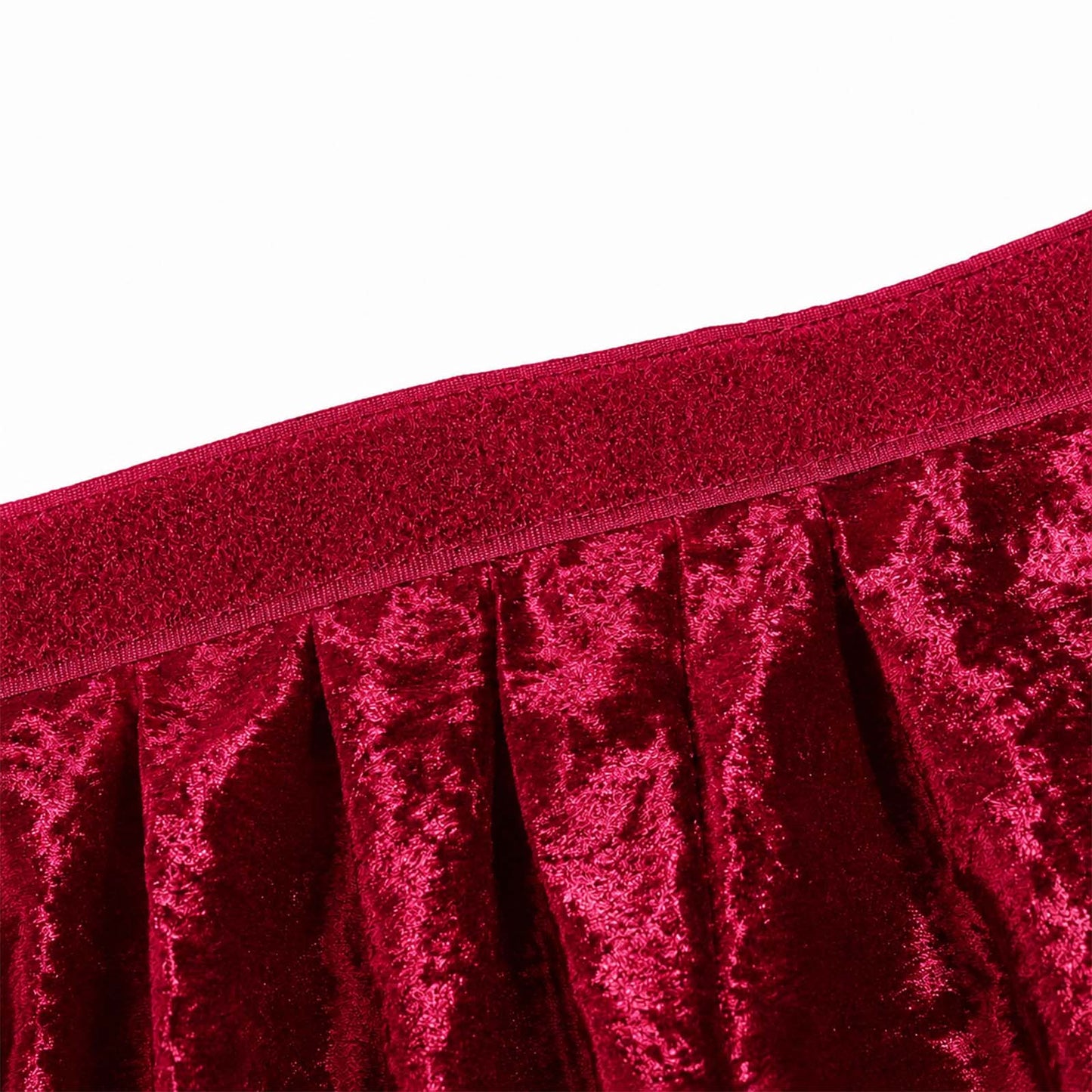 Portable Stage Skirting Crushed Velvet Red Shirred Pleat Cover for Wedding & Event Platforms - 36"x2